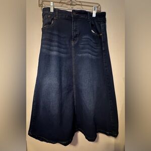 Women’s denim midi a-line skirt xl